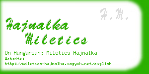 hajnalka miletics business card